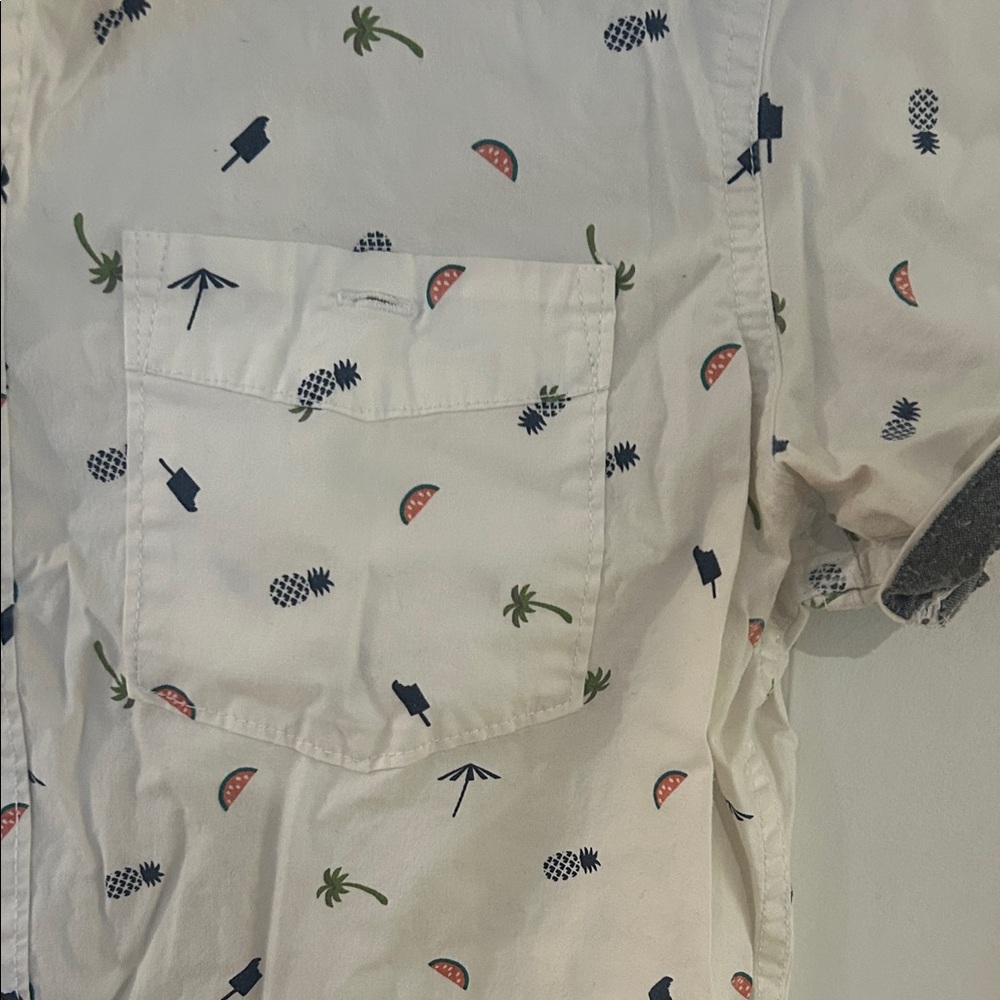 Free Planet Cream Patterned Casual Shirt - Picture 3 of 6